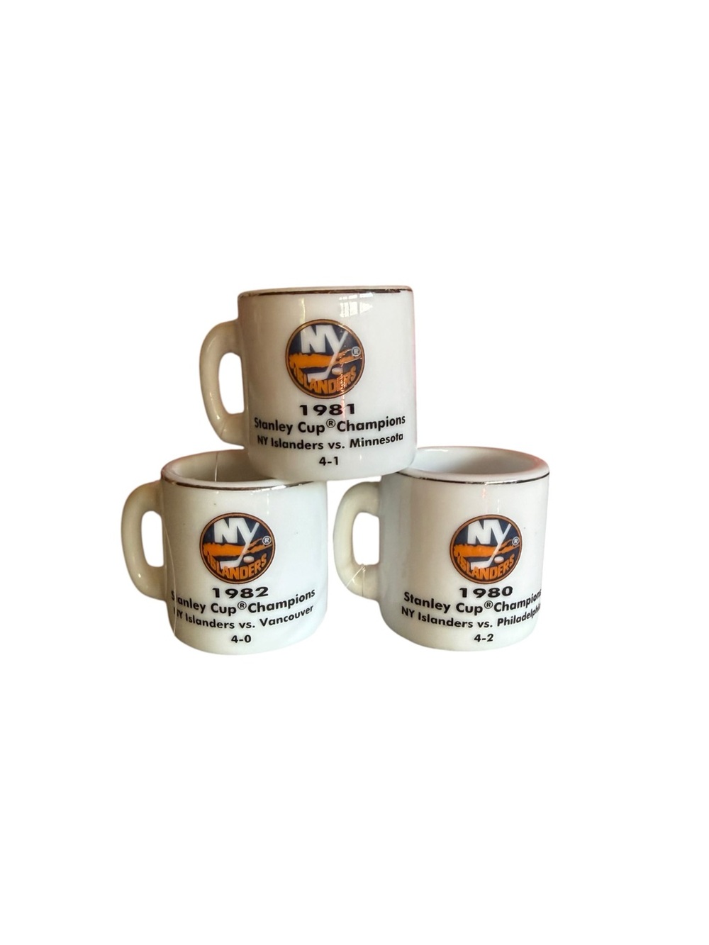 Vintage Islander White Ceramic Commemorative Mugs